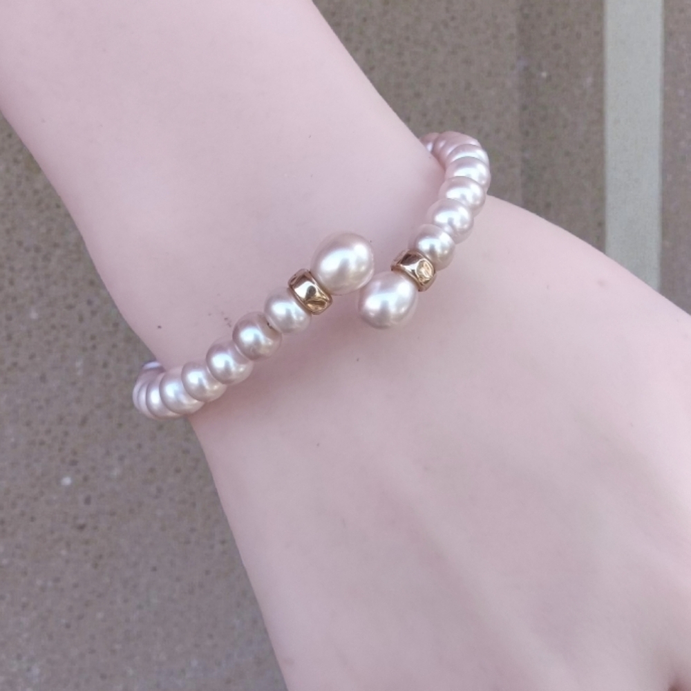 14k Pink Cultured Pearl Bracelet - Picture 3 of 8